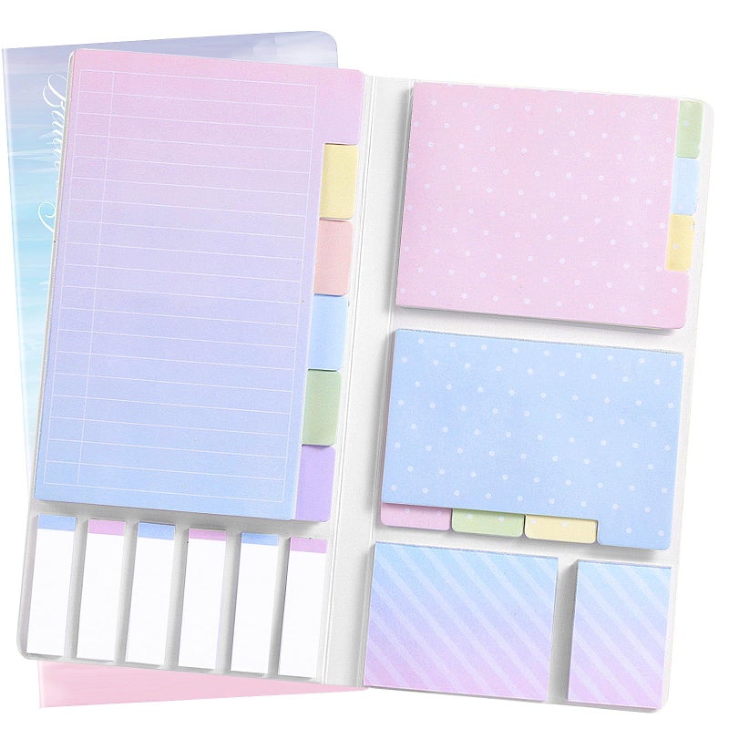 Hommie Sticky Notes Set Tabs 410 Pack Color Pads Divider Sticky Notes with Bookmark Index for School Supplies, 60 Ruled, 40 Per Dotted, 60 Per Rectangular, 6x25 Index Tabs - Image 1